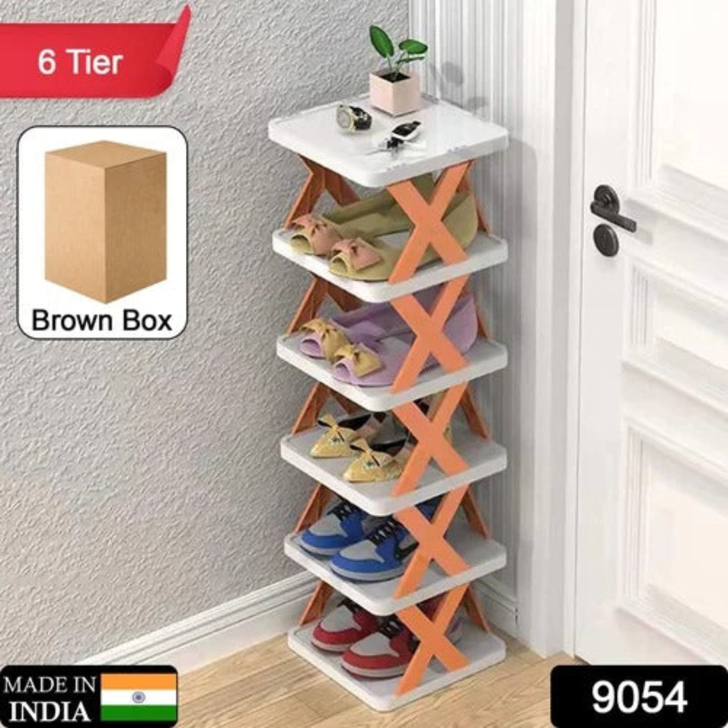 6 Layer Shoes Stand, Plastic Adjustable Shoes Sleepers sandals Rack