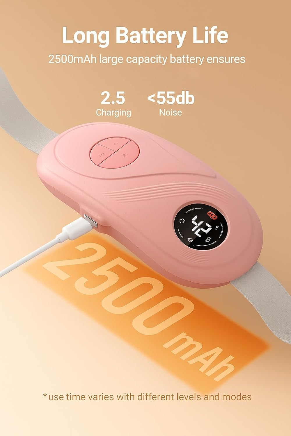 Period Cramp Relief Massager With 6 Modes Heating Pad For Back Pain