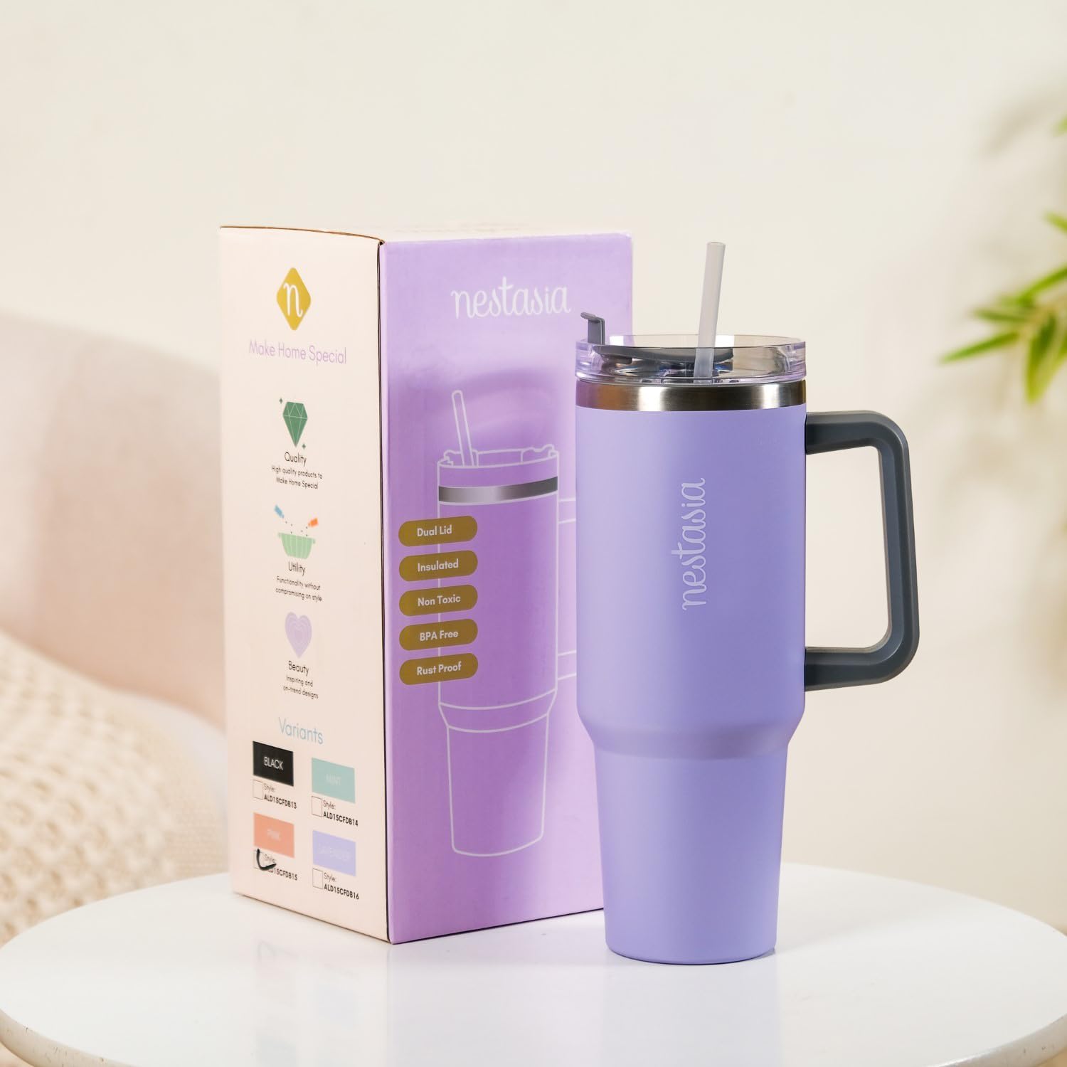 1.2L Tumbler with Lid & Straw