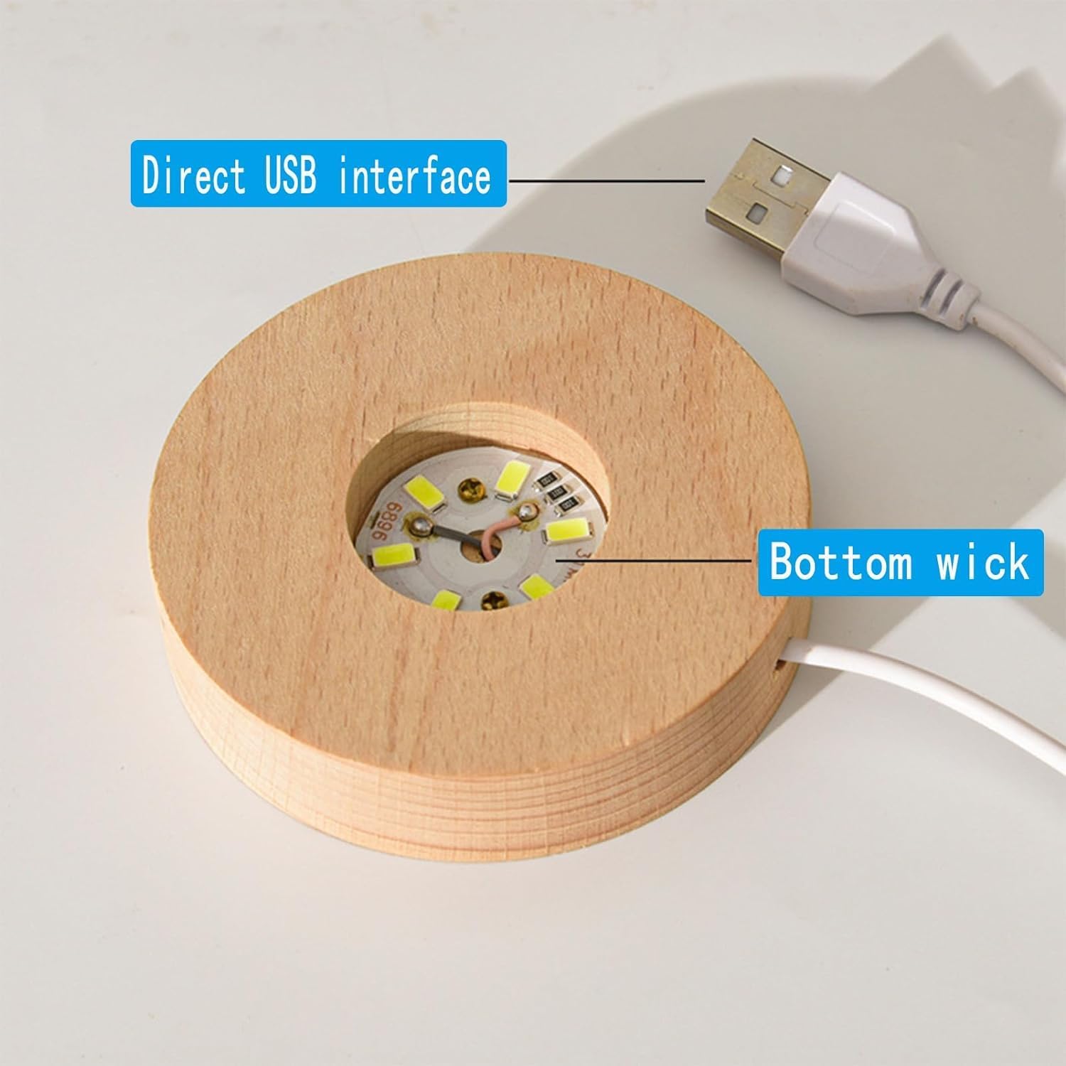 3D Crystal Ball Night Lamp Deer Crystal Ball, 6 CM