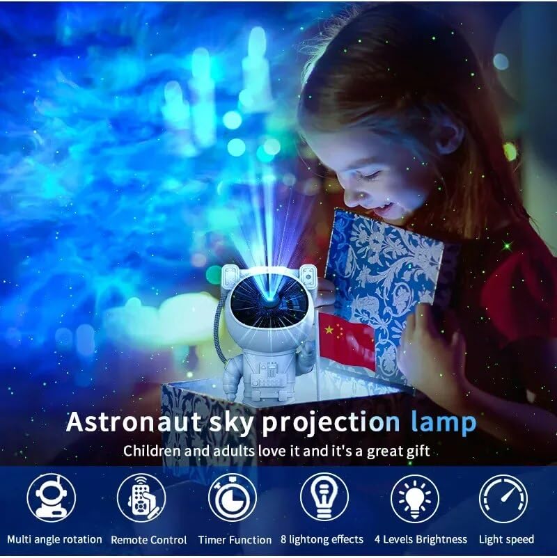 Astronaut Galaxy Projector with Remote Control 360° Adjustable Timer