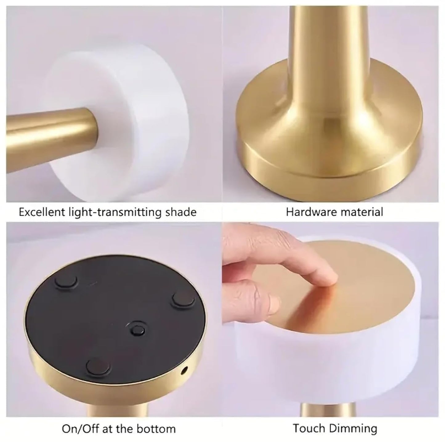 Table Lamp with 2000mAh Battery – Metal Gold Finish