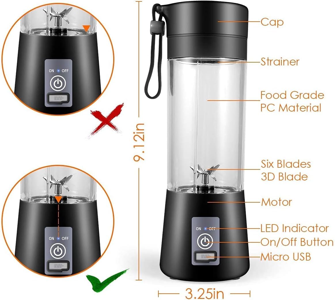 Portable Blender, USB Rechargeable Mini Juicer Blender