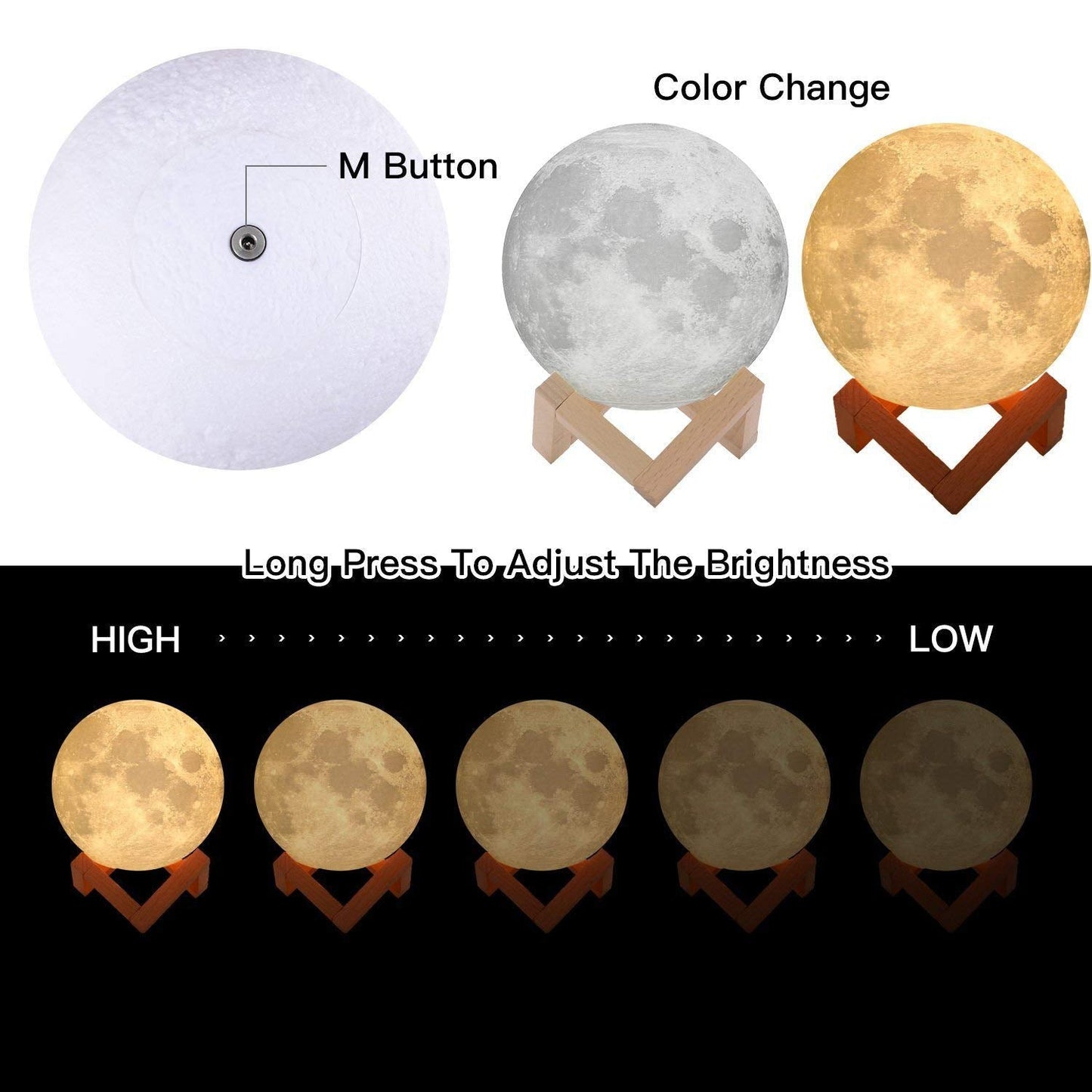 Desi Rang® Moon Light Lamp 3D 15cm