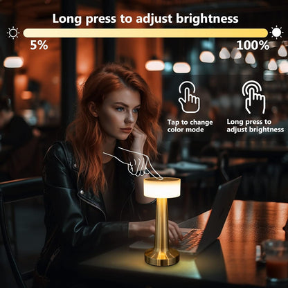 Table Lamp with 2000mAh Battery – Metal Gold Finish