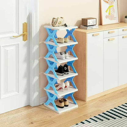 6 Layer Shoes Stand, Plastic Adjustable Shoes Sleepers sandals Rack